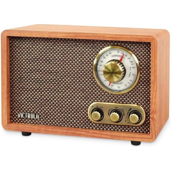 Retro Wood Bluetooth Radio with Built-in Speakers, Elegant & Vintage Design